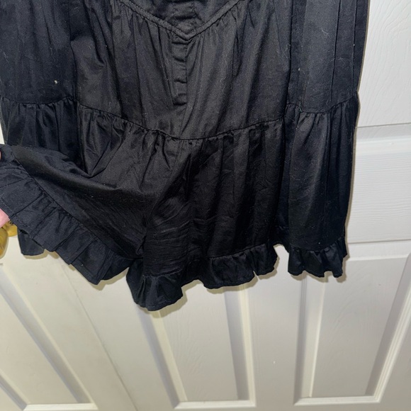 Black Tiered Romper w/ Adjustable Straps & Front Buttons by Wild Fable - Picture 2 of 3